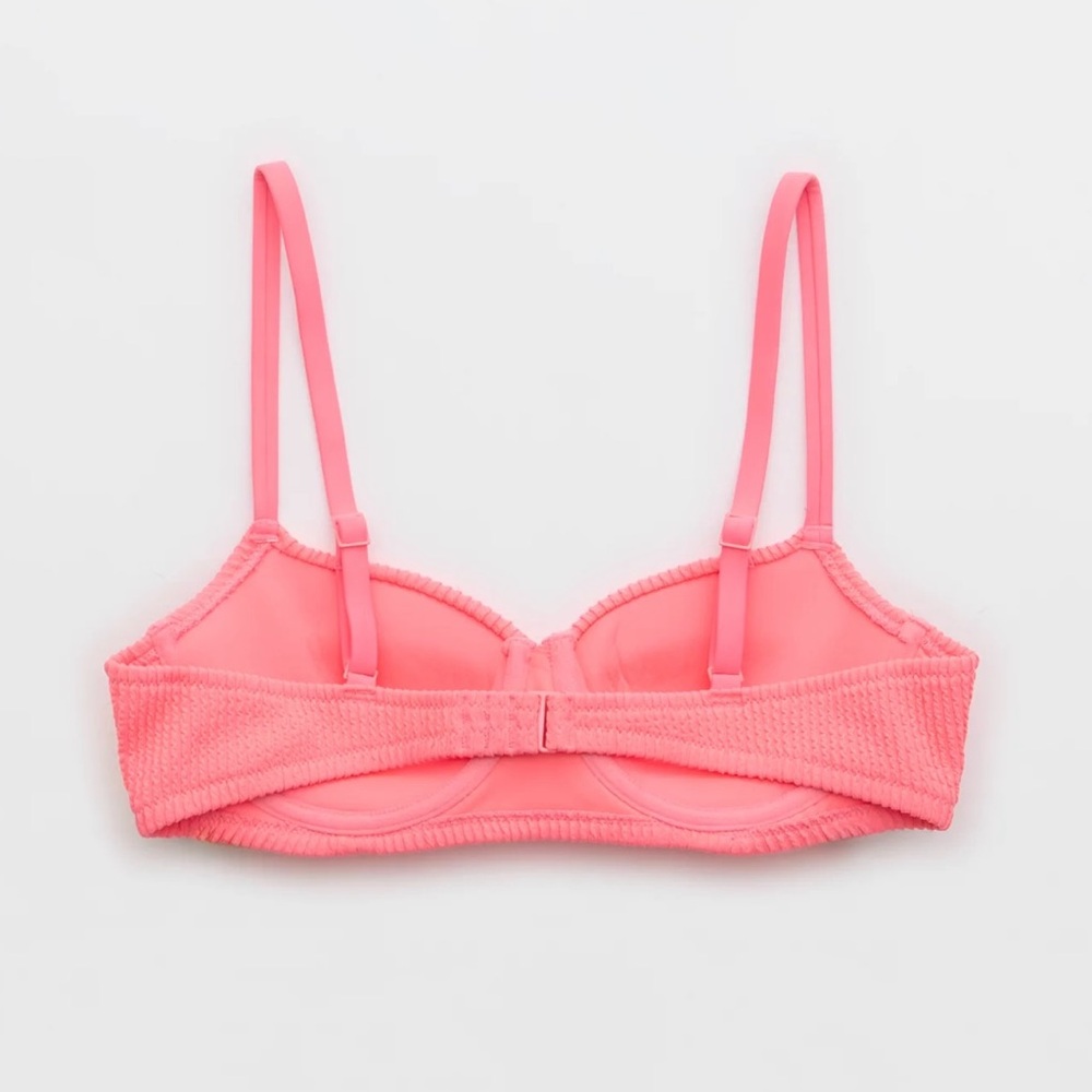aerie Pink Ribbed Underwire Bikini Top - Picture 4 of 7